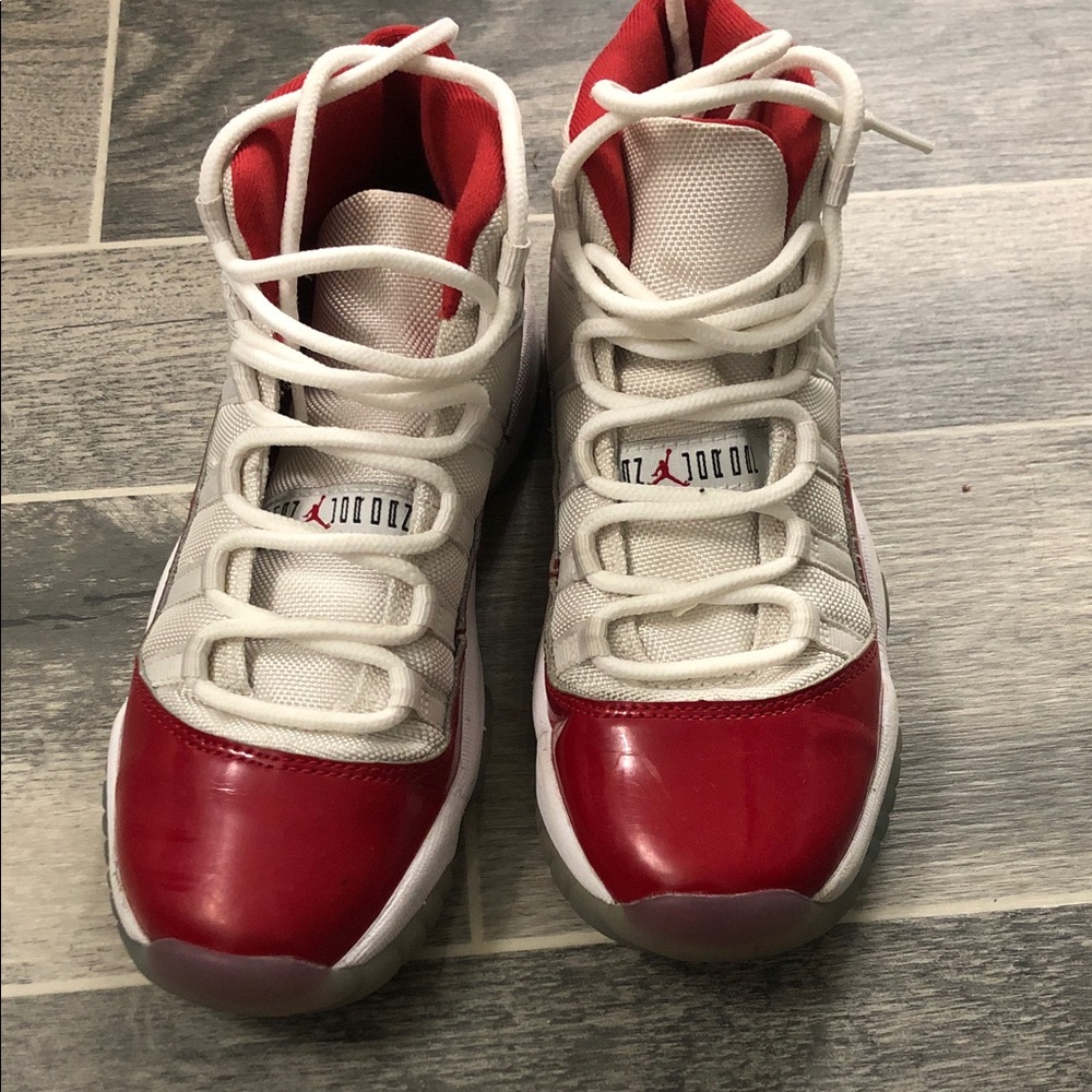 Jordan Kids Red and White Sneakers